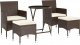 vidaXL vidaXL 5-cz. zestaw bistro do ogrodu, rattan PE, szkło hartowane, brąz 2
