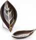 Eurofirany Patera dekoracyjna ceramiczna ALISMA 41X20X4 brązowa + złota 1