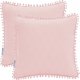 AmeliaHome AmeliaHome Poszewki dekoracyjne pikowane z pomponami MEADORE 45x45*2 pudrowy róż 5