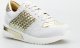 AGA Sneakersy na koturnie pikowane skórzane białe złote Aga-40 1