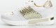 AGA Sneakersy na koturnie pikowane skórzane białe złote Aga-40 2