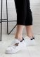 BELLO STAR Sneakersy z ważką i czarną cholewką białe-40 5