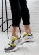 Estetino Sneakersy na koturnie ze wstawkami szare kolorowe-37 5