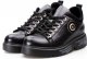 Estetino Sneakersy połyskujące na platformie z napisami czarne-36 4