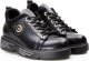 Estetino Sneakersy połyskujące na platformie z napisami czarne-36 5