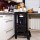 Springos Pomocnik kuchenny 90cm kitchen helper, podest dla dzieci 90 cm czarny UNIWERSALNY 11