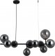 Lampa wisząca Italux Modernistyczna LAMPA wisząca FRONTERA PND-40423-10 Italux metalowa OPRAWA szklane kule zwis czarny przydymiony 1