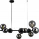 Lampa wisząca Italux Modernistyczna LAMPA wisząca FRONTERA PND-40423-10 Italux metalowa OPRAWA szklane kule zwis czarny przydymiony 2