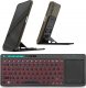 Klawiatura Bezprzewodowa RGB LED z touchpadem do PC TV tabletu Czarna + Stojak na biurko 1