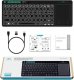 Klawiatura Bezprzewodowa RGB LED z touchpadem do PC TV tabletu Czarna + Stojak na biurko 5