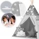 Namiot tipi dla dzieci z girlandą i światełkami Nukido - szare w gwiazdki 12