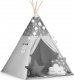 Namiot tipi dla dzieci z girlandą i światełkami Nukido - szare w gwiazdki 2