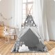 Namiot tipi dla dzieci z girlandą i światełkami Nukido - szare w gwiazdki 7