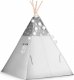 Namiot tipi dla dzieci z girlandą i światełkami Nukido - szare w gwiazdki 8