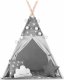 Namiot tipi dla dzieci z girlandą i światełkami Nukido - szare w gwiazdki 9