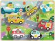 Tooky Toy Drewniane Puzzle Pojazdy Samochody Samolot Statek Miasto Dopasuj Kształty 1