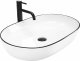 Umywalka REA-U6210 Umywalka nablatowa CLEO WHITE/BLACK EDGE CE.REA.U-CLEO-WHITE/BLACK-EDGE 1
