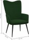vidaXL Fotel z podnóżkiem, ciemnozielony, obity aksamitem 11