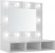 vidaXL Szafka z lustrem i LED, biała z połyskiem, 60x31,5x62 cm 1
