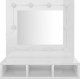 vidaXL Szafka z lustrem i LED, biała z połyskiem, 60x31,5x62 cm 4