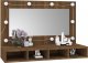 vidaXL Szafka z lustrem i LED, brązowy dąb, 90x31,5x62 cm 10