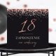 ZAPROSZENIA na 18 urodziny Rosegold Black 10szt (+koperty) 1