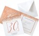 ZAPROSZENIA na 30 urodziny Rosegold Confetti 10szt (+koperty) 1