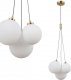 Lampa wisząca Italux Wisząca lampa loftowa Perlos szklane kule mosiądz białe 1