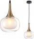 Lampa wisząca Italux Szklana lampa wisząca Konila do pokoju nad stolik mosiądz 1