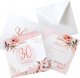 ZAPROSZENIA na 30 urodziny Rosegold Flowers 10szt (+koperty) 1