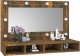 vidaXL Szafka z lustrem i LED, przydymiony dąb, 90x31,5x62 cm 9