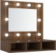 vidaXL Szafka z lustrem i LED, brązowy dąb, 60x31,5x62 cm 1