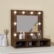 vidaXL Szafka z lustrem i LED, brązowy dąb, 60x31,5x62 cm 2