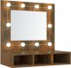 vidaXL Szafka z lustrem i LED, przydymiony dąb, 60x31,5x62 cm 1