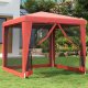 vidaXL vidaXL Namiot z 4 ścianami z siatki, czerwony, 2,5x2,5 m, HDPE 1