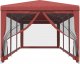 vidaXL vidaXL Namiot imprezowy z 8 ścianami z siatki, czerwony, 3x9 m, HDPE 2