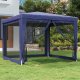 vidaXL vidaXL Namiot imprezowy z 4 ścianami z siatki, niebieski, 3x3 m, HDPE 1