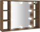 vidaXL vidaXL Szafka z lustrem i LED, brązowy dąb, 76x15x55 cm 2