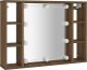 vidaXL vidaXL Szafka z lustrem i LED, brązowy dąb, 76x15x55 cm 3