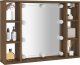 vidaXL vidaXL Szafka z lustrem i LED, brązowy dąb, 76x15x55 cm 6