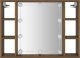 vidaXL vidaXL Szafka z lustrem i LED, brązowy dąb, 76x15x55 cm 7