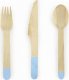 PartyDeco Sztućce drewniane - jasny niebieski 16 cm one size 1