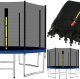 Springos Osłona na sprężyny z siatką do trampoliny zewnętrzną 10FT 300/305/312 cm niebieska UNIWERSALNY 16