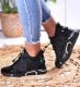 Modne damskie trampki sneakersy na koturnie Czarne /E8-2 7640 S797/ 41 1