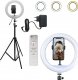 Lampa pierścieniowa 4kom.pl  LED 80W Ring uchwyt na telefon do zdjęć filmów + statyw 220cm Pilot 1