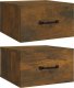vidaXL Wiszące szafki nocne, 2 szt., przydymiony dąb, 35x35x20 cm 2