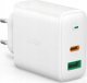 Ładowarka Aukey 1x USB-A 1x USB-C 3 A (PA-D1 White) 1