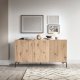 Selsey SELSEY Komoda trzydrzwiowa Lammelo 140 cm dąb lamele 2