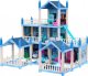 Ramiz 3-piętrowy domek dla lalek Prezent dla dziewczynek 6+ Niebieska willa z wyposażeniem 3