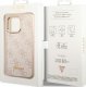 Guess Etui do iPhone 14 Pro 6,1" różowy/pink hard case 4G Vintage Gold Logo 8